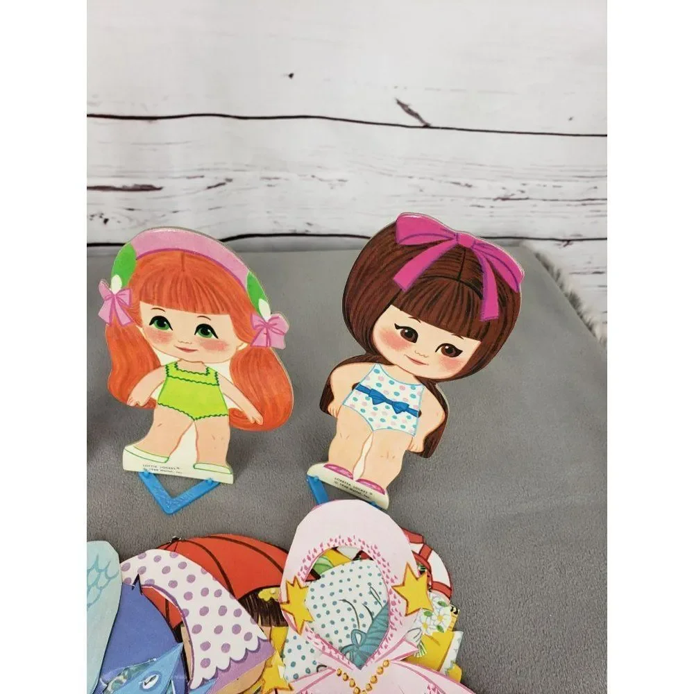Vintage 60s Lucky Locket Kiddles Magic Paper Dolls Set Of‎ 4